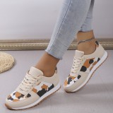 Dark Brown Casual Sportswear Daily Patchwork Round Comfortable Out Door Sport Running Shoes