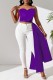Purple Sexy Solid Backless Asymmetrical Strapless Tops