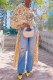 Yellow Casual Print Patchwork Backless Asymmetrical Oblique Collar Tops (Subject To The Actual Object)