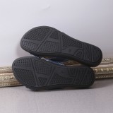 Deep Blue Casual Daily Hollowed Out Patchwork Contrast Round Comfortable Shoes