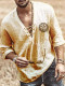 Yellow Men's Viking Vegvisir V Neck Long Sleeve Tunic