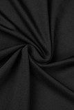 Black Sexy Celebrities Elegant Hot Drilling O Neck Wrapped Skirt Dresses