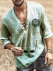 Green Men's Viking Vegvisir V Neck Long Sleeve Tunic