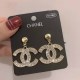 Gold Simplicity Letter Patchwork Rhinestone Earrings