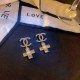 Gold Street Letter Patchwork Rhinestone Earrings
