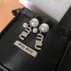 Silver Elegant Letter Patchwork Rhinestone Earrings