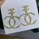 Gold Street Letter Patchwork Rhinestone Earrings