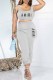 Grey Street Print Letter U Neck Sleeveless Two Pieces