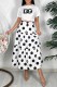 White Casual Elegant Print Letter O Neck Short Sleeve Two Pieces