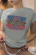 Grey Sportswear Daily Print Patchwork Letter O Neck T-Shirts