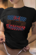 Black Sportswear Daily Print Patchwork Letter O Neck T-Shirts