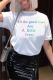 White Casual Street Print Patchwork O Neck T-Shirts