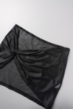Silver Sexy Solid Hollowed Out Backless Swimwears