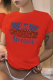 Red Sportswear Daily Print Patchwork Letter O Neck T-Shirts