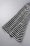 Black Sexy Casual Street Striped Backless Spaghetti Strap Regular Jumpsuits