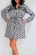 White Elegant Print Patchwork Letter Hooded Collar Outerwear