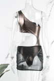 Silver Sexy Solid Hollowed Out Backless Swimwears