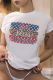 White Sportswear Daily Print Patchwork Letter O Neck T-Shirts