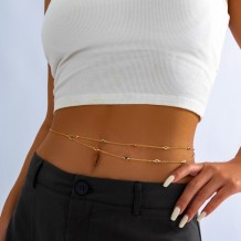 Gold Casual Simplicity Patchwork Chains Waist Chain