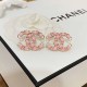 Pink Simplicity Letter Patchwork Earrings