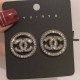 Black Street Simplicity Letter Rhinestone Earrings