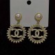 Gold Street Letter Pearl Earrings