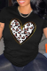 Black Casual Street Print Patchwork O Neck T-Shirts