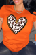 Orange Casual Street Print Patchwork O Neck T-Shirts