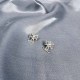 Silver Simplicity Letter With Bow Rhinestone Earrings
