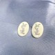 Cream White Simplicity Letter Rhinestone Earrings