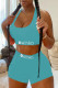 Lake Blue Sexy Casual Print Patchwork U Neck Sleeveless Two Pieces