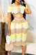 Khaki Sexy Casual Patchwork Contrast Turndown Collar Short Sleeve Two Pieces