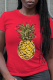 Red Casual Daily Print Patchwork O Neck T-Shirts