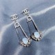 Silver Vintage Letter Rhinestone Earrings