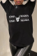 Black Street Vintage Print Patchwork Letter O Neck T-Shirts
