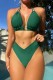 Ink Green Sexy Solid Bandage Backless Swimwears (With Paddings)
