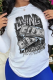 White Casual Daily Print Patchwork O Neck Tops