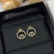 Gold Simplicity Letter Rhinestone Earrings