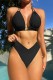 Black Sexy Solid Bandage Backless Swimwears (With Paddings)