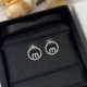 Silver Simplicity Letter Rhinestone Earrings