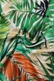 Rose Red Sexy Casual Print Backless Strapless Regular Jumpsuits