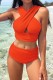 Orange Sexy Solid Patchwork Backless Swimwears (With Paddings)
