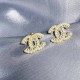 Gold Sweet Letter Pearl Rhinestone Earrings