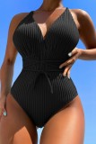 Green Sexy Solid Backless Cross Straps Swimwears (With Paddings)