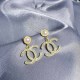 Gold Street Letter Rhinestone Earrings