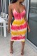 Yellow Sexy Print Backless Spaghetti Strap Sleeveless Dress Dresses