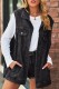Black Gray Casual Solid Patchwork Turndown Collar Short Sleeve Regular Denim Jacket