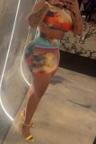 Red Sexy Print Hollowed Out Backless Asymmetrical O Neck Sleeveless Dress Dresses