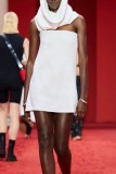 Cream White Sexy Solid Backless Spaghetti Strap Sleeveless Dress (With Hat)