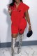 Red Casual Print Letter Asymmetrical Turndown Collar Sleeveless Two Pieces